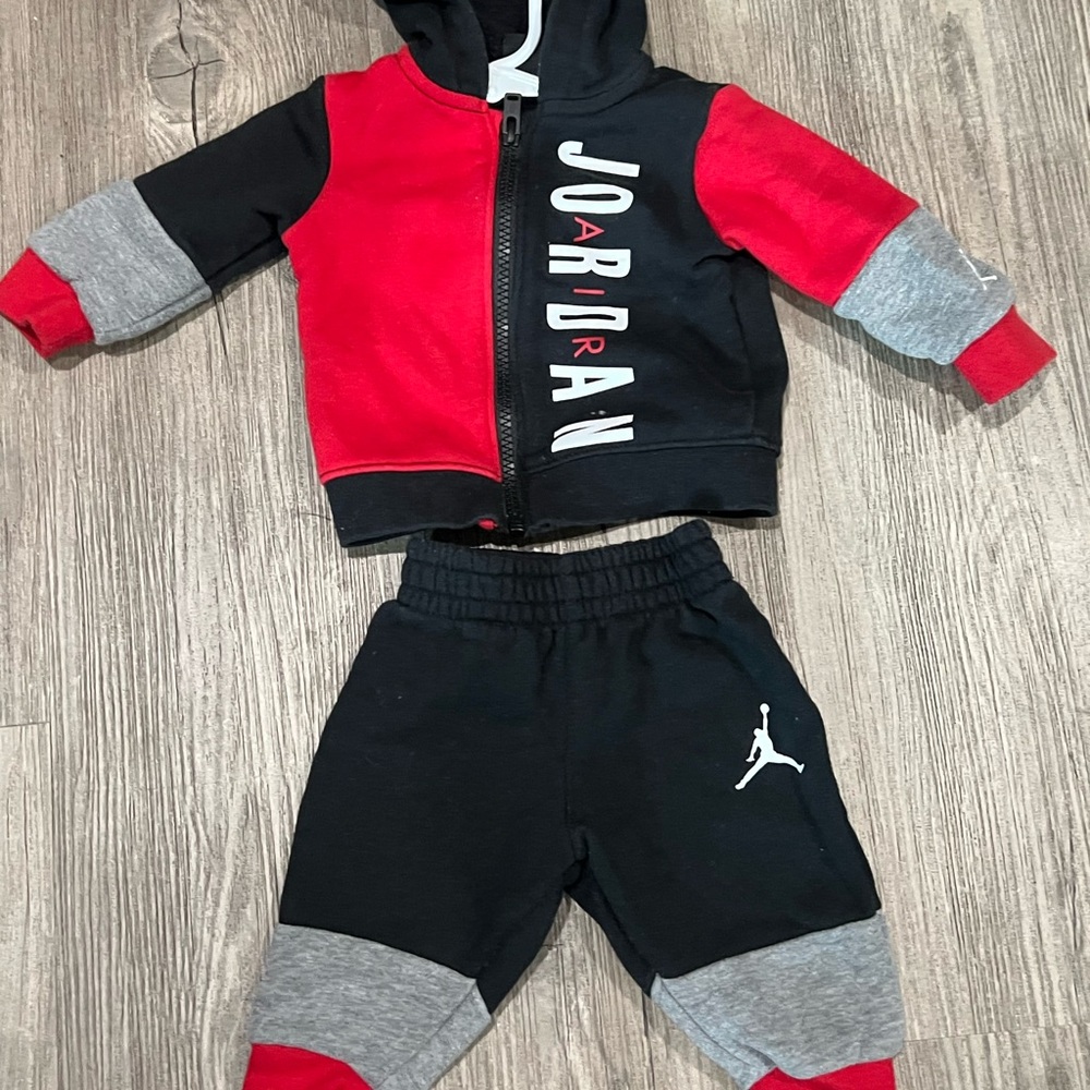Jordan Kids Red and Black Tracksuit